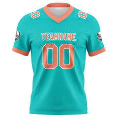 Benutzerdefinierte Cyan Rosa Fußball Trikots Personalisierter Name Nummer Logo