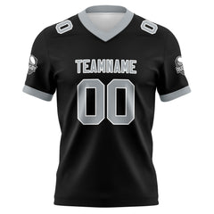 Benutzerdefinierte Schwarz Grau Fußball Trikots Personalisierter Name Nummer Logo