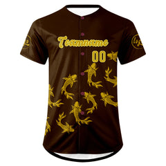 Benutzerdefiniert Braun Gelb Personalisierter Baseball Jersey mit Farbverlauf Team Uniform mit Namen und Nummer