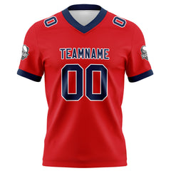 Benutzerdefinierte Rot Marine Fußball Trikots Personalisierter Name Nummer Logo