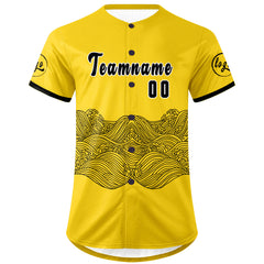 Benutzerdefiniert Gelb Schwarz Personalisierter Baseball Jersey mit Farbverlauf Team Uniform mit Namen und Nummer
