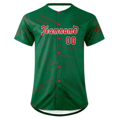 Benutzerdefiniert Kelly Grün Rot Personalisierter Baseball Jersey mit Farbverlauf Team Uniform mit Namen und Nummer
