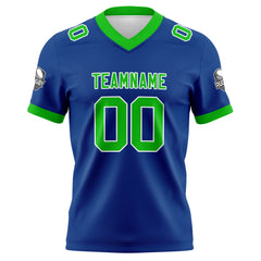 Benutzerdefinierte Blau Grün Fußball Trikots Personalisierter Name Nummer Logo