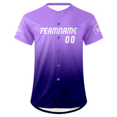 Benutzerdefiniert Lila Dunkellila Personalisierter Baseball Jersey mit Farbverlauf Team Uniform mit Namen und Nummer