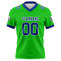 Benutzerdefinierte Grün Blau Fußball Trikots Personalisierter Name Nummer Logo
