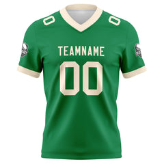 Benutzerdefinierte Grün Creme Fußball Trikots Personalisierter Name Nummer Logo