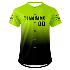 Benutzerdefiniert Hell Cyan Schwarz Personalisierter Baseball Jersey mit Farbverlauf Team Uniform mit Namen und Nummer