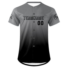Benutzerdefiniert Grau Schwarz Personalisierter Baseball Jersey mit Farbverlauf Team Uniform mit Namen und Nummer