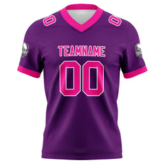 Benutzerdefinierte Lila Rosa Fußball Trikots Personalisierter Name Nummer Logo