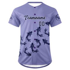 Benutzerdefiniert Lichtlila Dunkellila Personalisierter Baseball Jersey mit Farbverlauf Team Uniform mit Namen und Nummer