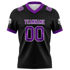 Benutzerdefinierte Schwarz Lila Fußball Trikots Personalisierter Name Nummer Logo