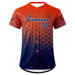 Benutzerdefiniert Orange Marine Personalisierter Baseball Jersey mit Farbverlauf Team Uniform mit Namen und Nummer