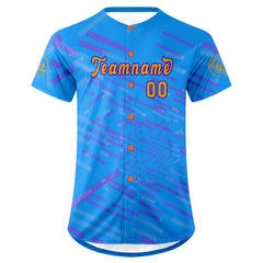 Benutzerdefiniert Blau Lila Personalisierter Baseball Jersey mit Farbverlauf Team Uniform mit Namen und Nummer
