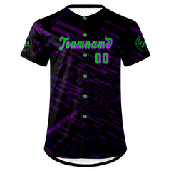 Benutzerdefiniert Schwarz Lila Personalisierter Baseball Jersey mit Farbverlauf Team Uniform mit Namen und Nummer