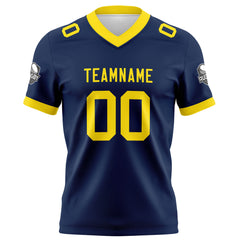 Benutzerdefinierte Marine Gelb Fußball Trikots Personalisierter Name Nummer Logo