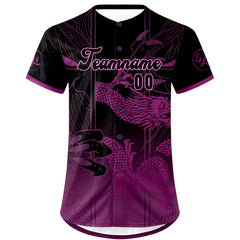 Benutzerdefiniert Lila Schwarz Personalisierter Baseball Jersey mit Farbverlauf Team Uniform mit Namen und Nummer