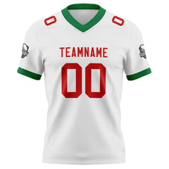 Benutzerdefinierte Weiß Rot Fußball Trikots Personalisierter Name Nummer Logo