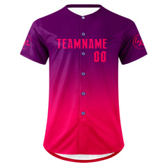 Benutzerdefiniert Lila Fuchsia Personalisierter Baseball Jersey mit Farbverlauf Team Uniform mit Namen und Nummer
