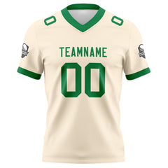 Benutzerdefinierte Creme Grün Fußball Trikots Personalisierter Name Nummer Logo