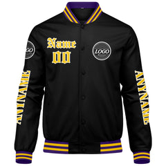 Maßgeschneiderte Gelb Letterman Varsity Jacket Individuelle Stickerei Druck nach Ihrem Wunsch