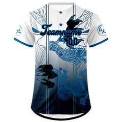 Benutzerdefiniert Blau Weiß Personalisierter Baseball Jersey mit Farbverlauf Team Uniform mit Namen und Nummer
