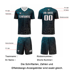 Benutzerdefinierte Blaues Silber Trikots für Männer Frauen Personalisierte Fußball Uniformen für Erwachsene und Kind