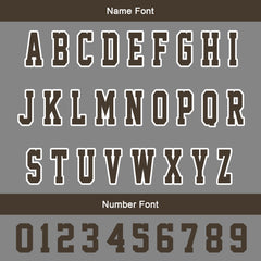 Maßgeschneiderte Braun Grau Letterman Varsity Jacket Individuelle Stickerei Druck nach Ihrem Wunsch