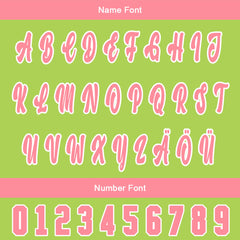 Benutzerdefiniert Grün Rosa Personalisierter Baseball Jersey mit Farbverlauf Team Uniform mit Namen und Nummer