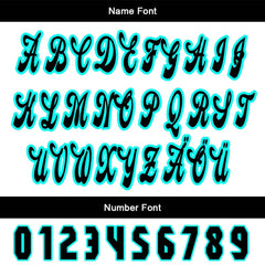 Benutzerdefiniert Weiß Cyan Personalisierter Baseball Jersey mit Farbverlauf Team Uniform mit Namen und Nummer