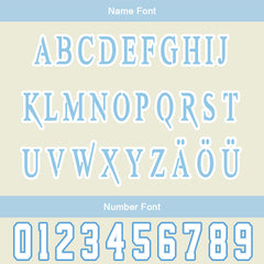 Maßgeschneiderte Weiß Blau Letterman Varsity Jacket Individuelle Stickerei Druck nach Ihrem Wunsch