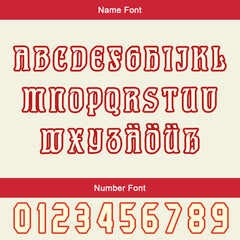 Maßgeschneiderte Rot Beige Letterman Varsity Jacket Individuelle Stickerei Druck nach Ihrem Wunsch