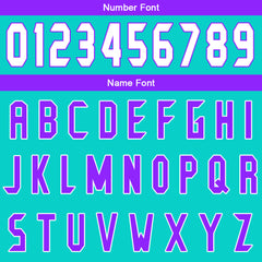 Benutzerdefinierter Cyan Lila Basketball Jersey Uniform Anzug gedruckt Ihr Logo Name Nummer