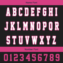 Maßgeschneiderte Rosa Schwarz Letterman Varsity Jacket Individuelle Stickerei Druck nach Ihrem Wunsch