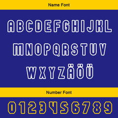 Maßgeschneiderte Blau Gelb Letterman Varsity Jacket Individuelle Stickerei Druck nach Ihrem Wunsch