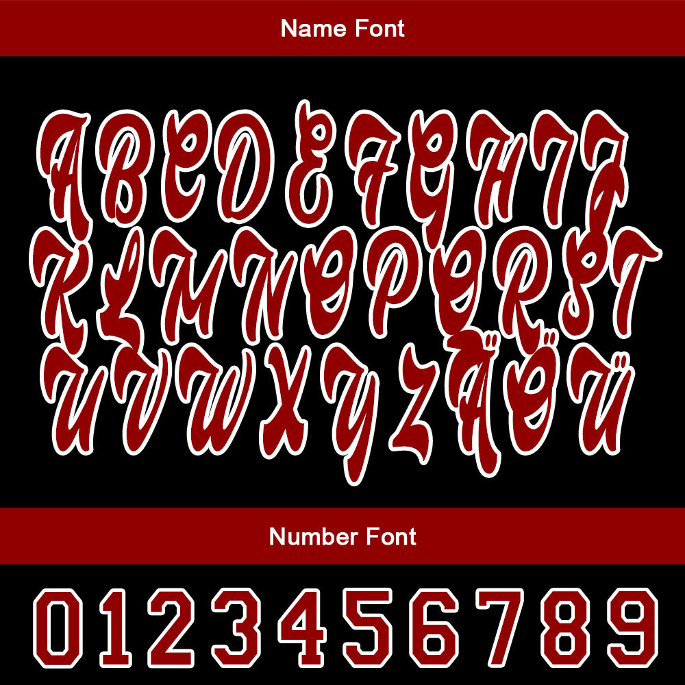 Benutzerdefiniert Schwarz Rot Personalisierter Baseball Jersey mit Farbverlauf Team Uniform mit Namen und Nummer