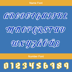 Maßgeschneiderte Blau Gelb Letterman Varsity Jacket Individuelle Stickerei Druck nach Ihrem Wunsch