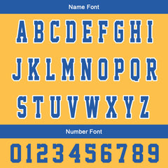 Maßgeschneiderte Königliches Gelb Letterman Varsity Jacket Individuelle Stickerei Druck nach Ihrem Wunsch