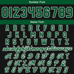 Maßgeschneiderte Grün Schwarz Letterman Varsity Jacket Individuelle Stickerei Druck nach Ihrem Wunsch