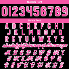 Maßgeschneiderte Schwarz Rosa Letterman Varsity Jacket Individuelle Stickerei Druck nach Ihrem Wunsch