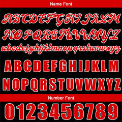 Benutzerdefinierter Schwarz Rot Basketball Jersey Uniform Anzug gedruckt Ihr Logo Name Nummer