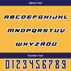 Maßgeschneiderte Marine Gelb Letterman Varsity Jacket Individuelle Stickerei Druck nach Ihrem Wunsch