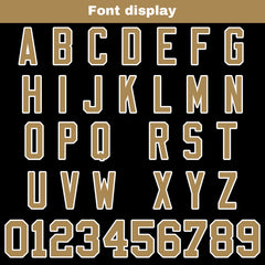 Benutzerdefinierte Schwarz Altgold Fußball Trikots Personalisierter Name Nummer Logo