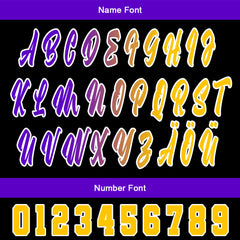 Benutzerdefiniert Schwarz Lila Personalisierter Baseball Jersey mit Farbverlauf Team Uniform mit Namen und Nummer