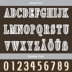 Maßgeschneiderte Braun Grau Letterman Varsity Jacket Individuelle Stickerei Druck nach Ihrem Wunsch