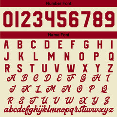 Maßgeschneiderte Rot Creme Letterman Varsity Jacket Individuelle Stickerei Druck nach Ihrem Wunsch