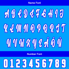 Benutzerdefiniert Blau Weiß Personalisierter Baseball Jersey mit Farbverlauf Team Uniform mit Namen und Nummer