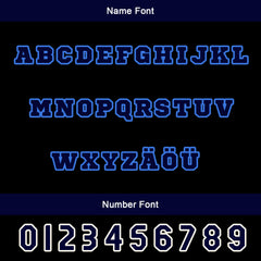 Maßgeschneiderte Marine Weiß Letterman Varsity Jacket Individuelle Stickerei Druck nach Ihrem Wunsch