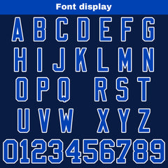 Benutzerdefinierte Marine Blau Fußball Trikots Personalisierter Name Nummer Logo