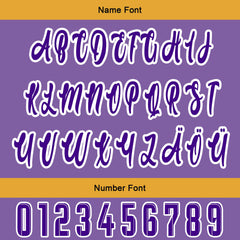 Maßgeschneiderte Lila Gelb Letterman Varsity Jacket Individuelle Stickerei Druck nach Ihrem Wunsch