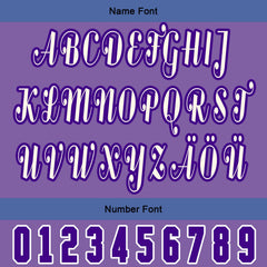 Maßgeschneiderte Lila Blau Letterman Varsity Jacket Individuelle Stickerei Druck nach Ihrem Wunsch